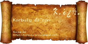 Korbuly Áron névjegykártya