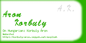 aron korbuly business card