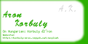 aron korbuly business card